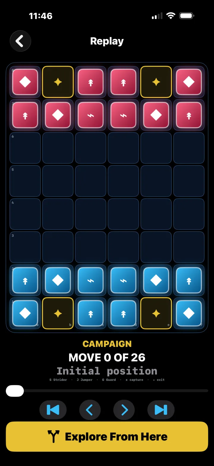 Ninth Move replay board and move controls
